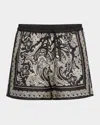 Nili Lotan Frances Bandana-print Silk-twill Shorts