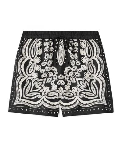 Nili Lotan Frances Printed Shorts In Black