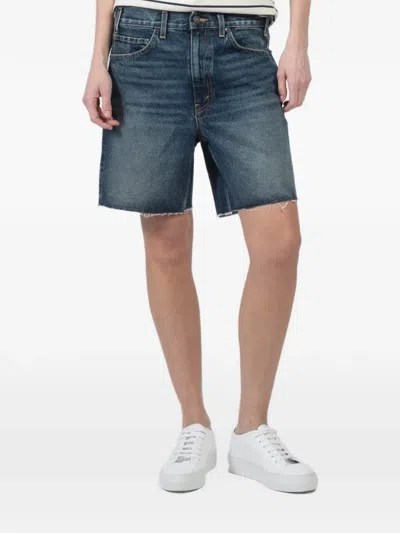 Nili Lotan Frayed Denim Shorts In Blue