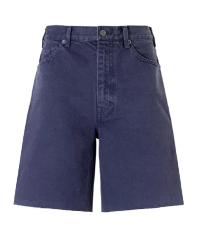 Nili Lotan Russel Frayed Denim Shorts In Blue
