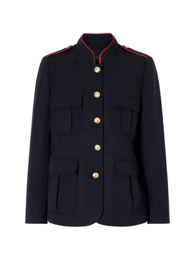 Nili Lotan Silas Wool-gabardine Jacket In Blue