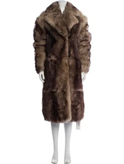 Pre-owned Nili Lotan Fur Coat In Brown