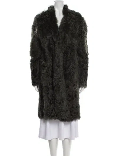 Pre-owned Nili Lotan Fur Faux Fur Coat In Gray