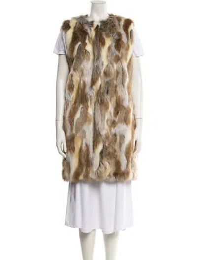 Pre-owned Nili Lotan Fur Vest In Neutral