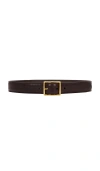 Nili Lotan Gabriele Belt In Espresso & Antique Gold Buckle