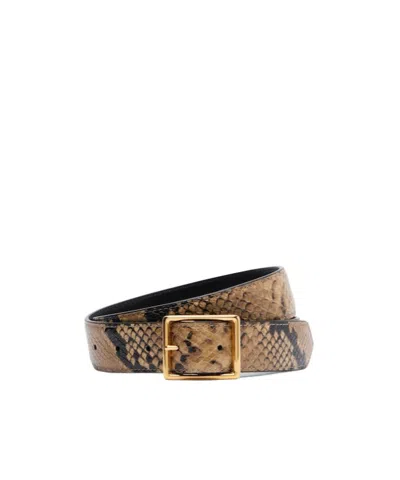 Nili Lotan Gabriele Snake-print Leather Belt In Multicolor