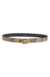 Nili Lotan Gabriele Snakeskin-embossed Leather Belt In Brown