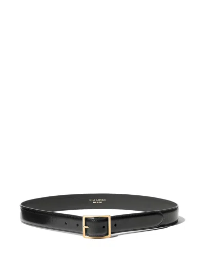 Nili Lotan Gabriele Square-buckle Belt In Black