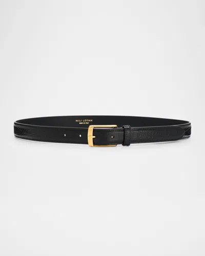 Nili Lotan Gabriele Suede Belt In Pink
