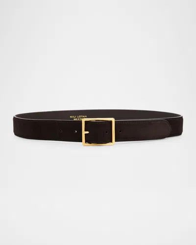 Nili Lotan Gabriele Suede Belt In Brown