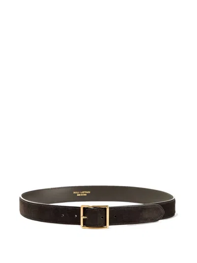 Nili Lotan Gabriele Suede Belt In Black