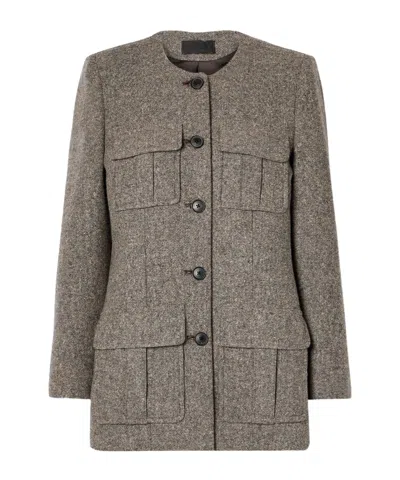 Nili Lotan Gabriella Button-down Blazer In Gray