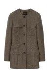 Nili Lotan Gabriella Wool-blend Jacket In Tan