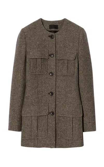 Nili Lotan Gabriella Wool-blend Jacket In Taupe