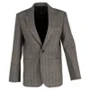 Nili Lotan Gael Boyfriend Plaid Single-breasted Blazer In Grey Wool In Grey