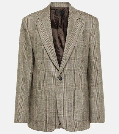 Nili Lotan Gael Plaid Boyfriend Blazer In Fatigue Plaid