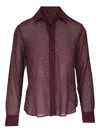 Nili Lotan Gaia Polka-dot Button-down Shirt In Brown