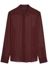 Nili Lotan Gaia Polka Dot Silk-chiffon Shirt In Red