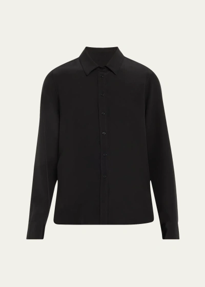 Nili Lotan Gaia Silk Button-front Shirt In Black