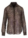 Nili Lotan Celestine Shirt Vintage Leopard Print In Multi