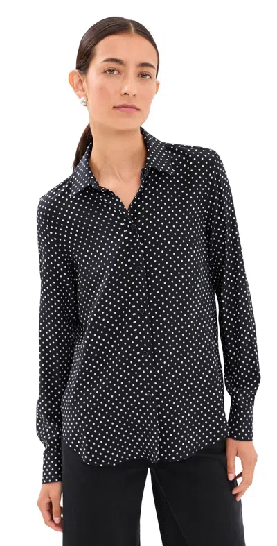 Nili Lotan Gaia Polka-dot Silk Crepe De Chine Shirt In Blue