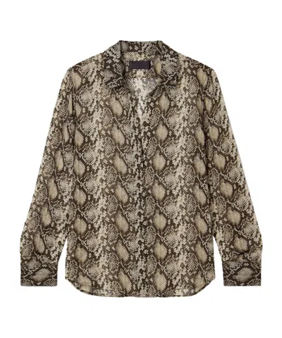 Nili Lotan Gaia Snake-print Silk Crepe De Chine Shirt In Animal Print
