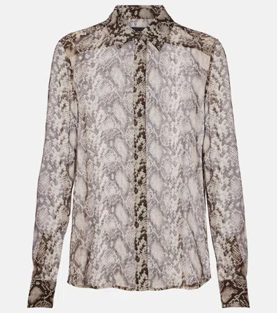 Nili Lotan Gaia Snake-print Silk Shirt In Multi