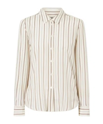 Nili Lotan Gaia Striped Silk Shirt In Neutral