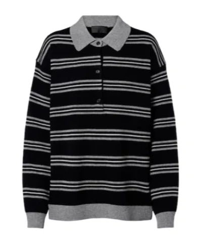 Nili Lotan Galvez Striped Cashmere Polo Sweater In Multi