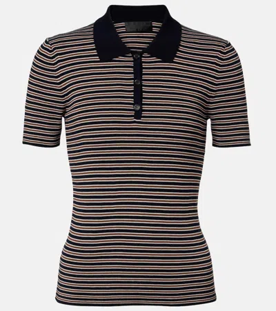 Nili Lotan Gemmatta Striped Cotton Polo Shirt In Multi