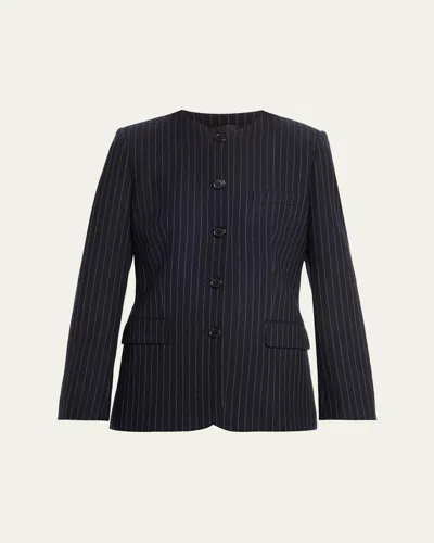 Nili Lotan Gertrude Pinstripe Single-breasted Jacket In Blue