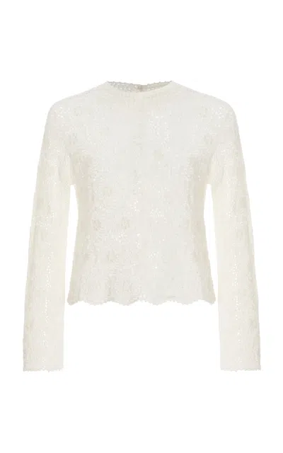 Nili Lotan Gibson Crocheted Cotton Top In White