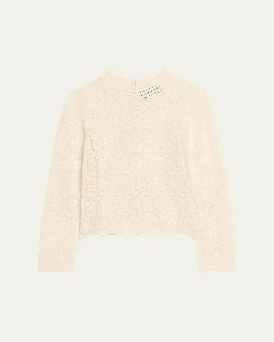Nili Lotan Gibson Scallop Floral Lace Sweater