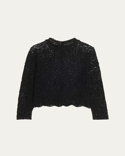 Nili Lotan Gibson Scallop Floral Lace Sweater