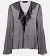 Nili Lotan Gisella Ruffled Silk Chiffon Blouse In Black
