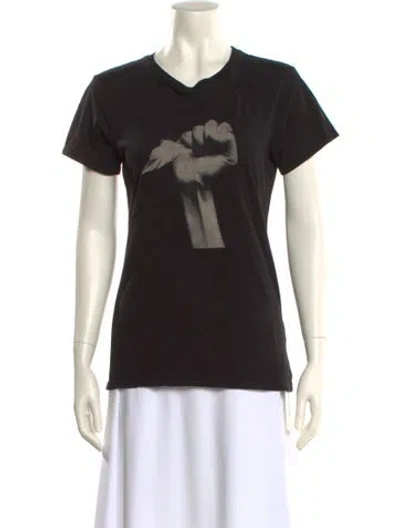 Pre-owned Nili Lotan Graphic Print Crew Neck T-shirt In Black