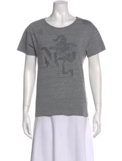Pre-owned Nili Lotan Graphic Print Crew Neck T-shirt In Gray