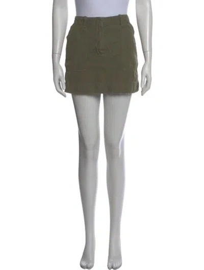 Pre-owned Nili Lotan Grosgrain Trim Mini Skirt In Green
