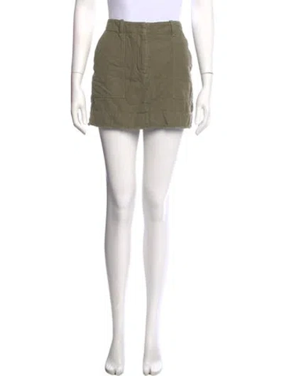 Pre-owned Nili Lotan Grosgrain Trim Mini Skirt In Green