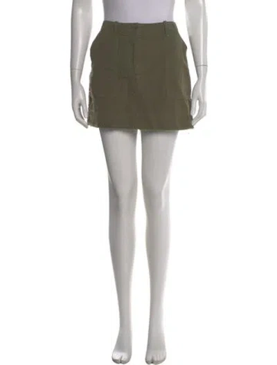 Pre-owned Nili Lotan Grosgrain Trim Mini Skirt In Green
