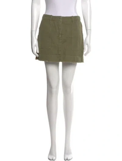 Pre-owned Nili Lotan Grosgrain Trim Mini Skirt In Green