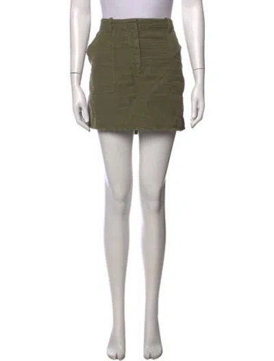 Pre-owned Nili Lotan Grosgrain Trim Mini Skirt In Green