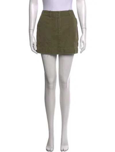 Pre-owned Nili Lotan Grosgrain Trim Mini Skirt In Green