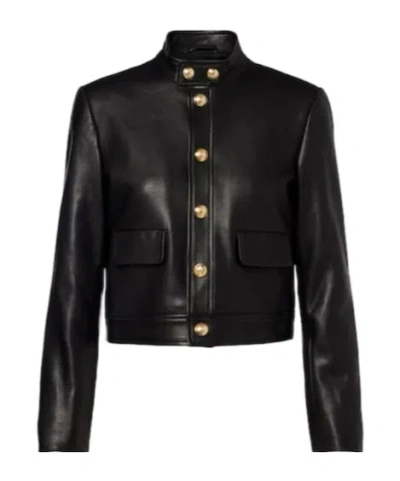 Nili Lotan Hadley Cropped Leather Jacket In Black