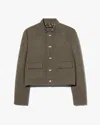 Nili Lotan Hadley Cropped Wool Jacket In Green