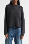 Nili Lotan Haisley Wool Mock Neck Sweater In Dark Charcoal Melange