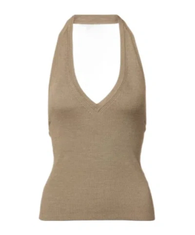 Nili Lotan Halter Vest In Brown