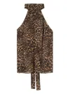 Nili Lotan Alla Tie-neck Leopard-print Silk Top In Brown