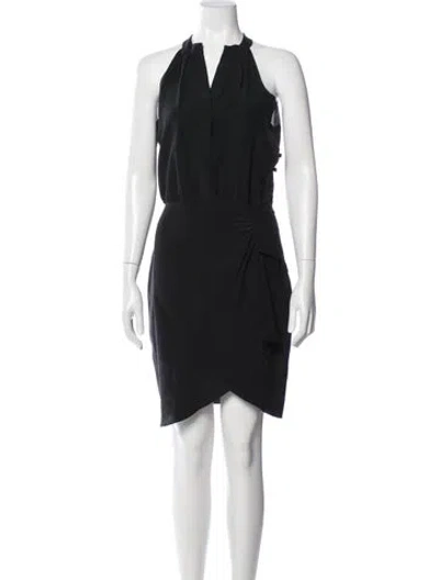Pre-owned Nili Lotan Halterneck Mini Dress In Blue
