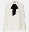 Nili Lotan Hanford Scarf-detail Silk Shirt In White